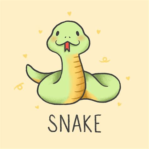 Premium Vector | Cute snake cartoon hand drawn style