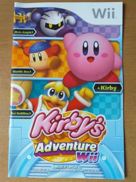 NINTENDO WII KIRBY'S Adventure NOTICE (PAS DE JEU) EUR 8,00 - PicClick FR