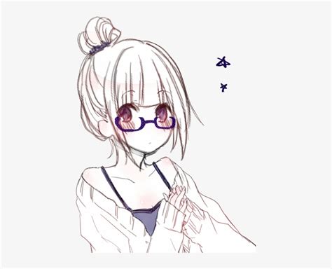 Anime, Anime Girl, And Glasses Image - Kawaii Anime Girl With Glasses Transparent PNG - 445x586 ...