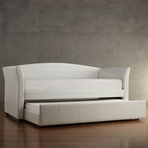 Weston Home Emily Twin Faux Leather Daybed with Trundle, White ...