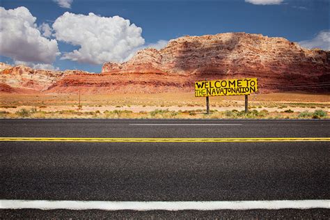 Photograph of Desert Blacktop Road in Northern Arizona Going Through Desert Mountain Landscape ...