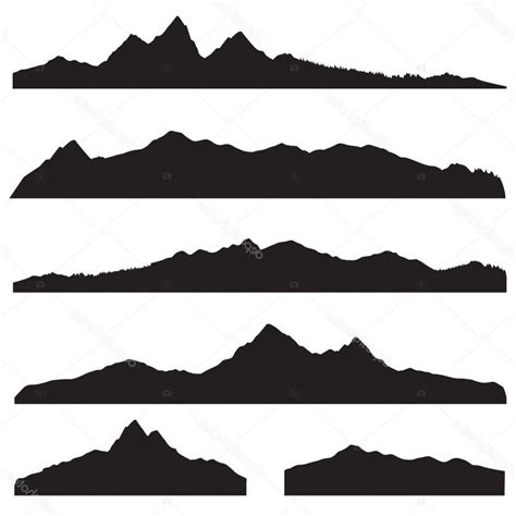 Mountain Range Silhouette at GetDrawings | Free download