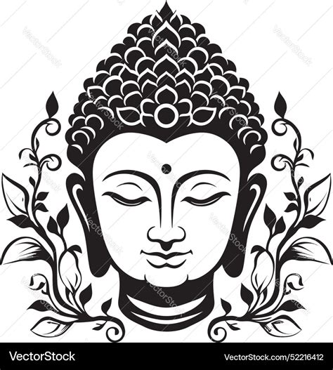 Spiritual icon black lord buddha logo awakened Vector Image