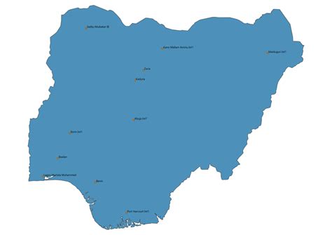 Airports in Nigeria Map SVG Vector - Map of Airports