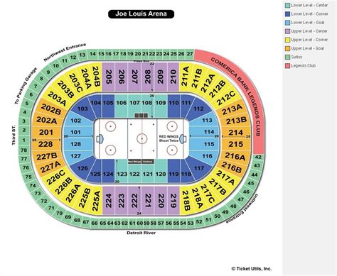 Joe Louis Arena, Detroit MI - Seating Chart View