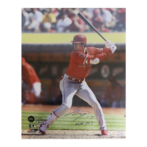 Shohei Ohtani Autographed & Inscribed "2018 ROY" 16 x 20 BATTING STANCE