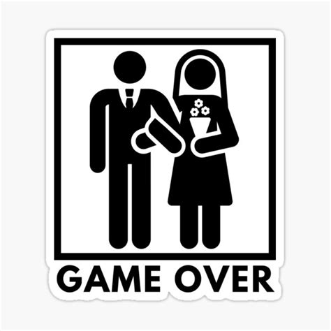 "Game Over - Funny Wedding" Sticker for Sale by Qkibrat | Redbubble