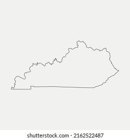 Map Kentucky United States Outline Silhouette Stock Vector (Royalty ...