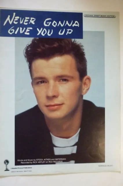 NEVER GONNA GIVE YOU UP Sheet Music RICK ASTLEY 1987 PVG $19.95 - PicClick