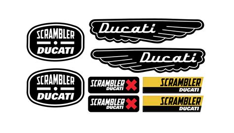 Ducati Scrambler 3d domed big sticker emblem set