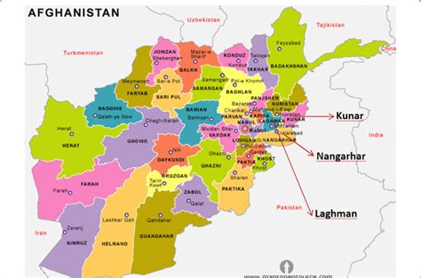 Map of Afghanistan and the location of the provinces of Kunar,... | Download Scientific Diagram