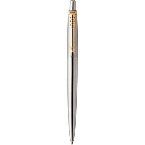 PARKER JOTTER BALLPOINT PEN Gold Trim Stainless Steel Blue