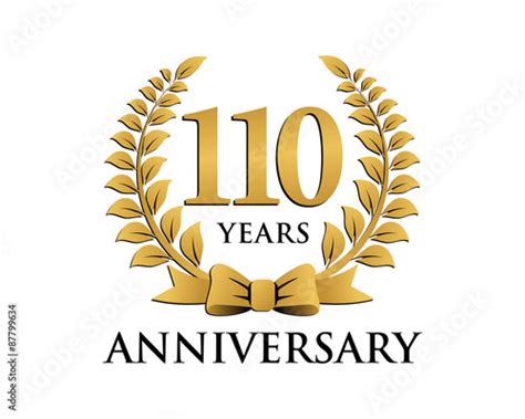 "anniversary logo ribbon wreath 110" Stock image and royalty-free ...