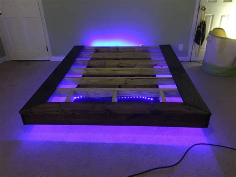 Floating bed frame with leds – Artofit