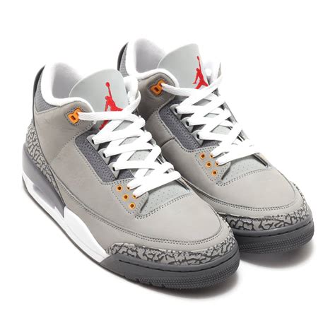 JORDAN BRAND AIR JORDAN 3 RETRO SILVER/SPORT RED-LT GRAPHITE-ORANGE ...