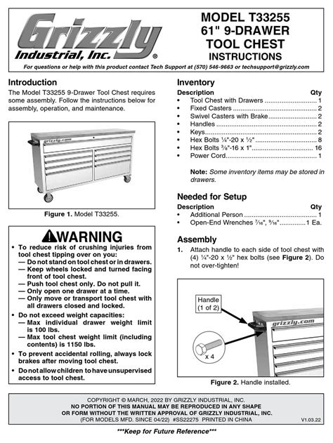 GRIZZLY T33255 INSTRUCTIONS Pdf Download | ManualsLib