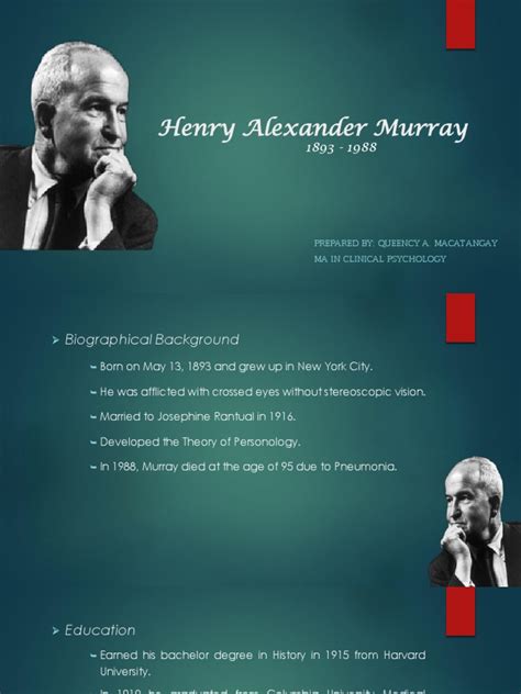 Henry Murray | PDF | Id | Personality Psychology