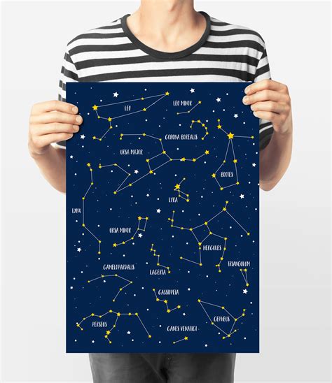 Constellation Print Constellation Poster Star Map Navy - Etsy