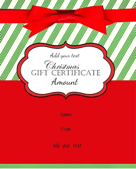 Free Christmas Gift Certificate Template | Customize Online & Download