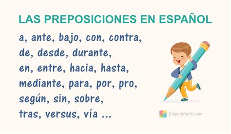 Las preposiciones en español (lista actualizada) | Preposiciones español, Preposiciones ...