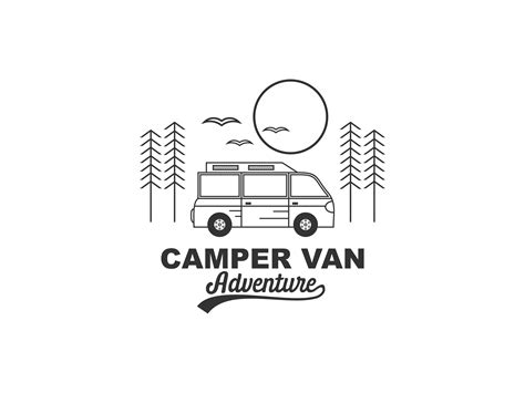 Camper Van Adventure Logo Design Gráfico por shikatso · Creative Fabrica