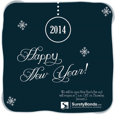 Happy New Year from SuretyBonds.com - our office is closed tomorrow ...