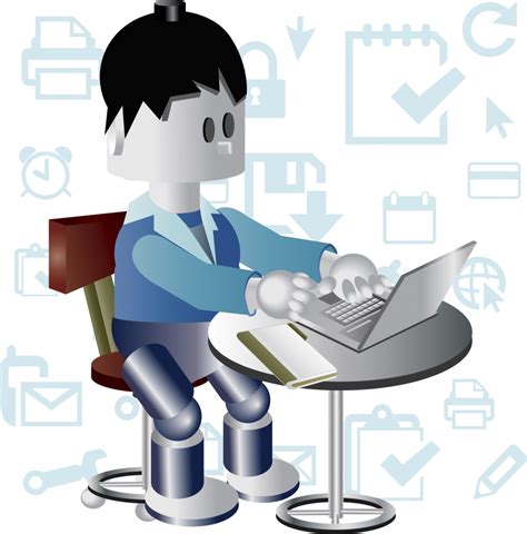 vector image of a office worker at his desk – Ask a Tech Teacher