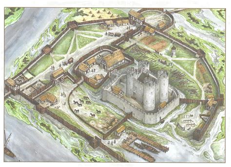 Carlow Castle Reconstruction Ireland ? AD Castle Drawing, Castle Art, Fantasy Castle, Fantasy ...