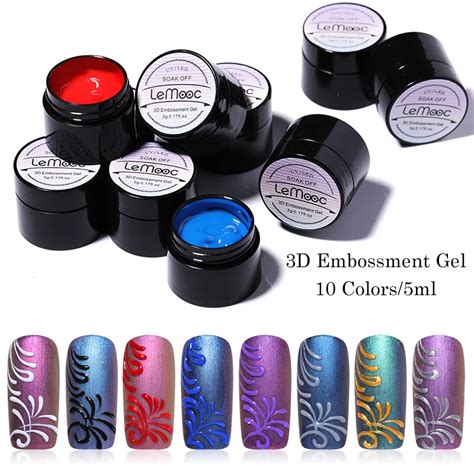 Embossment Gel 5ml 3d Painting Diy Soak Nail Art Polish Set - AliExpress