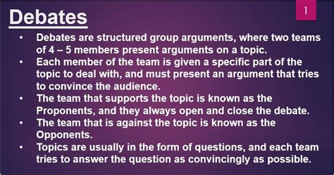 English HL – Debating rules • Teacha!