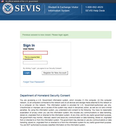 Log In and Out of SEVIS | Study in the States