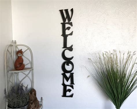 Welcome metal wall art 45 Tall indoor outdoor sign | Etsy