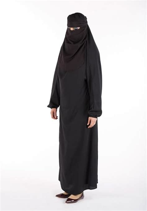 Muslim Islamic Women Full Length Plain Burka/Burqa with Face Cover Veil/Niqab , Light Blue ...