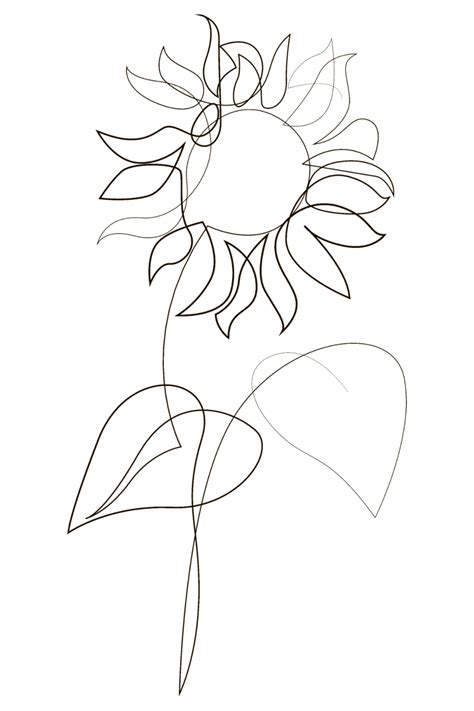 One line sunflower art by Addillum | Line drawing tattoos, Sunflower tattoo small, Sunflower art ...