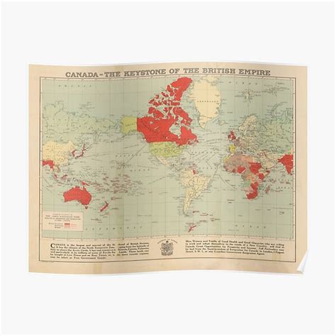 "Old British Empire World Map (1920) Vintage Colonial England Atlas ...