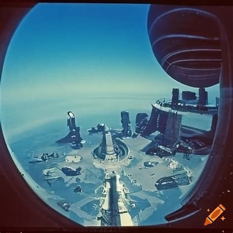 Vintage secret nasa mission slides depicting alien spaceport city on ...