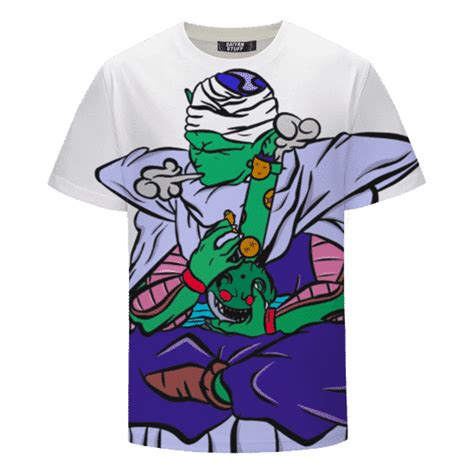 Stoner Piccolo Bong Hits Hemp Weed Pot 420 Awesome White T-shirt