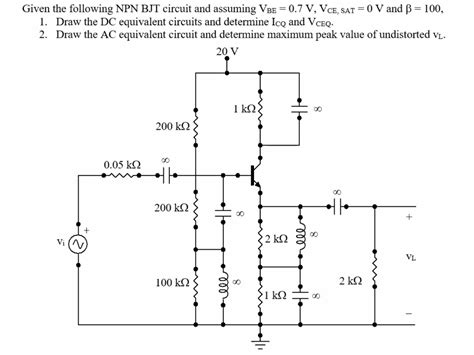 Solved Given the following NPN BJT circuit and assuming VBE | Chegg.com