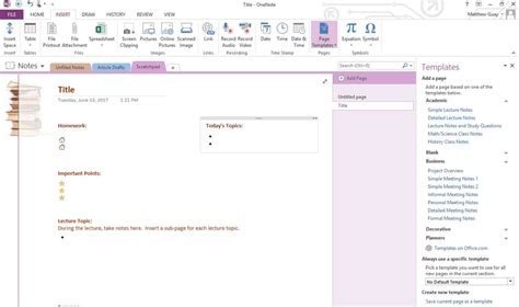 Use OneNote Templates to Streamline Meeting, Class, Project, and Event Notes