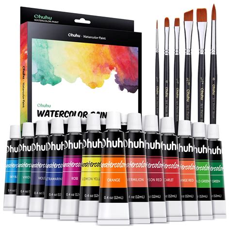 Buy Ohuhu Watercolor Paint Tubes, 24 Water Colors Ohuhu Art Watercolors Painting Kit for Artists ...