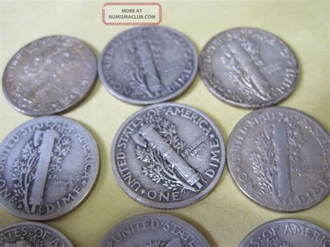 11 Circulated Mercury Silver Dimes/most With Marks