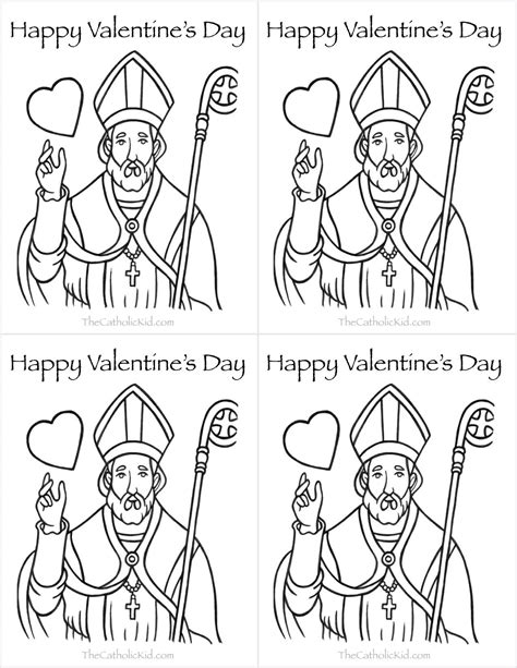 Catholic Valentine's Day Cards to Color - TheCatholicKid.com