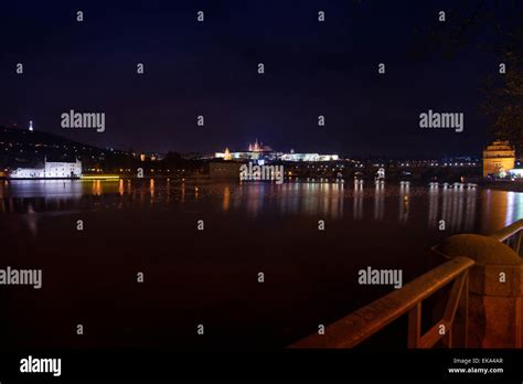 beautiful night view of Prague Castle Stock Photo - Alamy