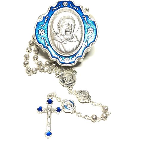 Padre Pio -St. Father Pio Tiny Rosary w/ Case - Blessed by Pope ...