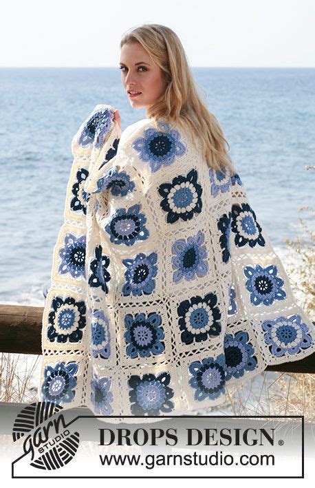 Seaside Blues / DROPS 120-3 - Free crochet patterns by DROPS Design | Crochet squares, Crochet ...