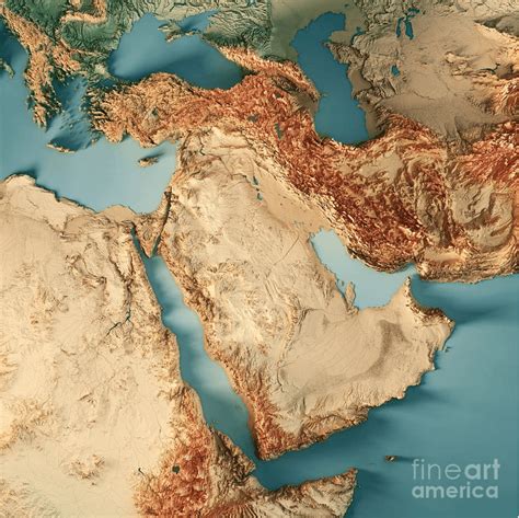Topographical Map Of Saudi Arabia