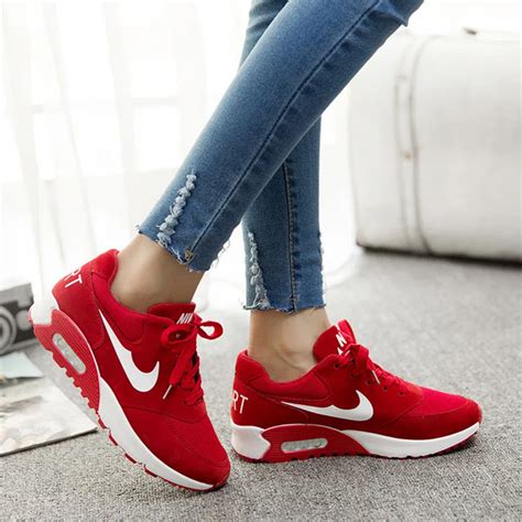 Women Shoes 2015 Fashion Red Wedge Sneakers Low Top Air Mesh Cozy Zapatos Mujer Sport Running ...