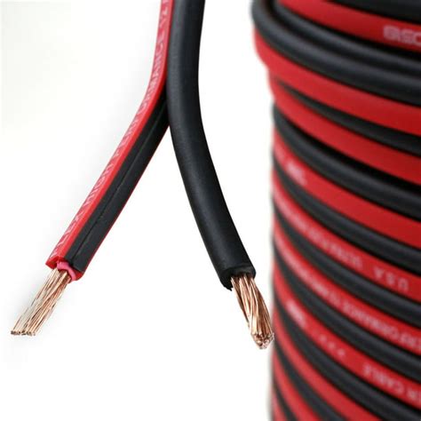 20 Ft 12 Gauge AWG Speaker Cable Car Home Audio 20' Black and Red Zip ...