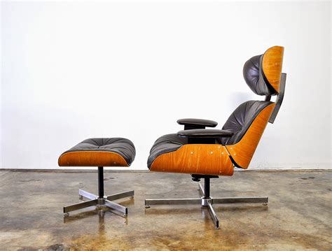 SELECT MODERN: Plycraft Eames Style Leather Lounge Chair & Ottoman