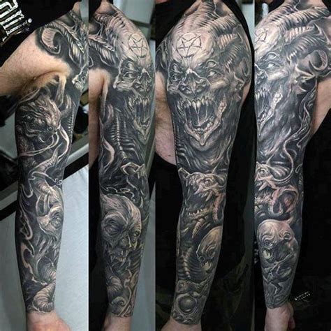 Image result for demon tattoo sleeve | Demon tattoo, Evil tattoos, Full sleeve tattoos